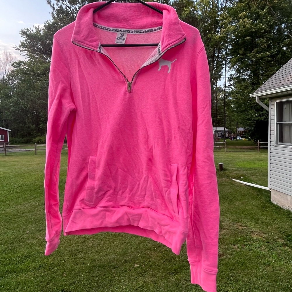 Pink PINK Half Zippered Sweater
